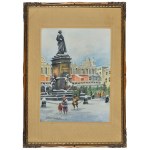 SETKOWICZ, Adam (1875-1945) - Kraków: Rynek Główny. Akwarela 22x16,5 cm (w świetle passe-partout), sygn. p. d...