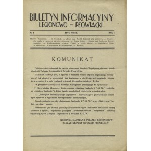 BIULETYN Informacyjny Legionowo-Peowiacki. Wyd.: Komenda Naczelna Związku Legionistów...