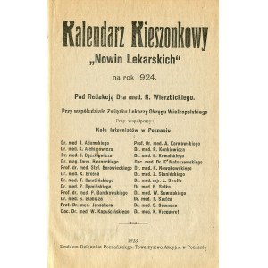 KALENDARZ Kieszonkowy „Nowin Lekarskich” na rok 1924 / pod red. R...