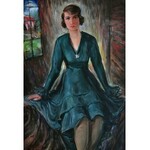 Maksymilian Feuerring (1896-1985), Portret młodej kobiety w zielonej sukni