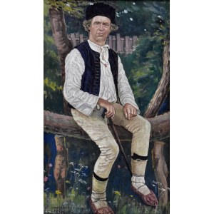 Jan Walach (1884-1979), Portrait of a highlander from Istebna, 1922