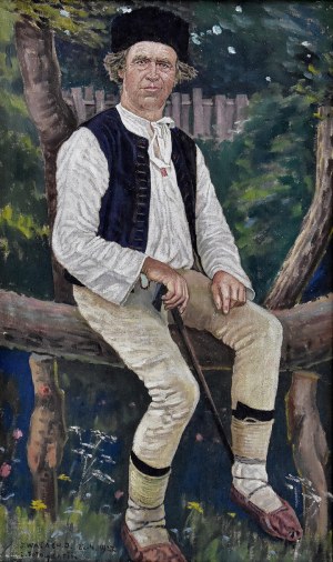Jan Wałach (1884-1979), Portret górala z Istebnej, 1922