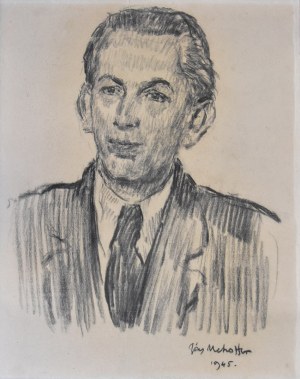 Józef Mehoffer (1869-1946), Portret młodego mężczyzny, 1945