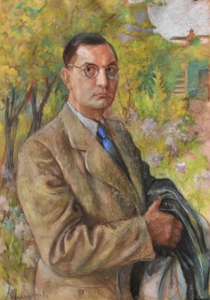 Longin Adamiecki (1914-1945), Portret mężczyzny w okularach
