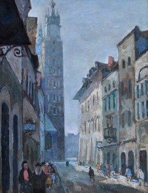 Eugeniusz Tukan-Wolski (1928-2014), Widok z Floriańskiej na kościół Mariacki
