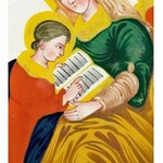 Glass painting studio (Lower Silesia), St. Anna teaching Mary.