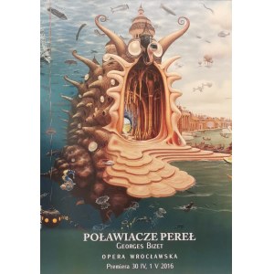 Jacek YERKA (ur. 1952), „Poławiacze pereł” - Plakat dla Opery Wrocławskiej do opery Georges'a Bizeta, 2013