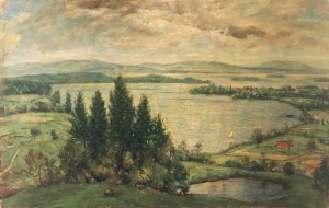 Hans VÖLCKER (1865-1944), Pejzaż z jeziorami