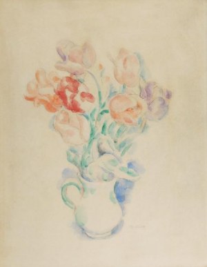 Józef PANKIEWICZ (1866-1940), Tulipany w dzbanie  [Tulipany w wazonie], ok. 1920