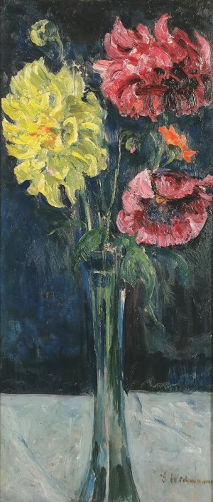 Georg WICHMANN (1876-1944), Kwiaty w szklanym wazonie