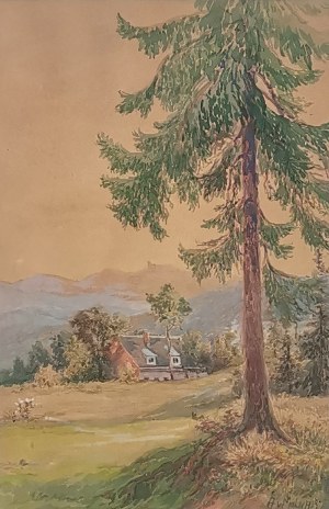 Adela VON MOLNAR, XIX / XX w., Widok na grzbiet Karkonoszy