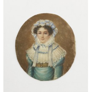 Autor nieokreślony, XIX w., Portret kobiety w czepku - miniatura