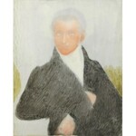 Autor nieokreślony, XIX w., Portret mężczyzny stojącego przy kolumnie - miniatura
