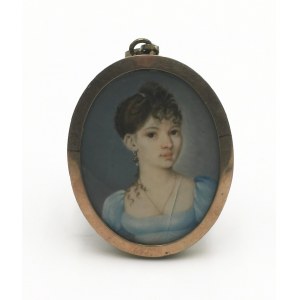 Autor nieokreślony, XIX w., Dziewczyna w błękicie - miniatura