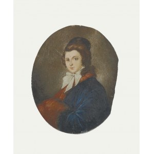 Autor nieokreślony, XIX w., Dziewczyna z mufką - miniatura