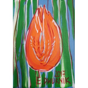 Edward Dwurnik, Mały pomarańczowy tulipan, 2016
