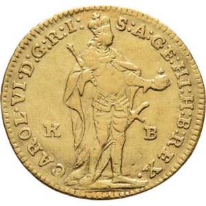 Karel VI., 1711 - 1740, Dukát 1739 KB, Kremnica, Hal.552, Husz.1586, 3.367g,