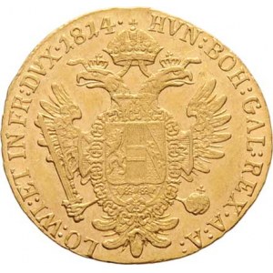 František II., 1792 - 1835, Dukát 1814 E, Karlovský Bělehrad, 3.489g, nep.hr.,