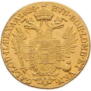 František II., 1792 - 1835, Dukát 1824 E, Karlovský Bělehrad, 3.498g, hr.,