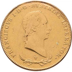 František II., 1792 - 1835, 1/2 Sovráno 1822 V, Benátky, 5.560g, stopa po oušku,