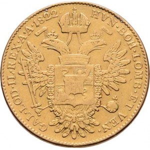 František II., 1792 - 1835, 1/2 Sovráno 1822 V, Benátky, 5.560g, stopa po oušku,