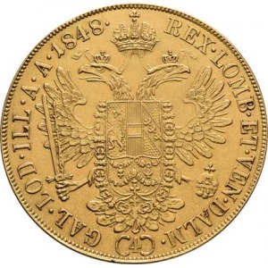 Ferdinand V., 1835 - 1848, 4 Dukát 1848 A, Vídeň, 13.771g, s dobře opravenou