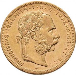 František Josef I., 1848 - 1916, 8 Zlatník 1882, 6.426g, dr.hr., nep.rysky