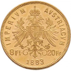 František Josef I., 1848 - 1916, 8 Zlatník 1883 (pouze 31.000 ks), 6.448g, nep.hr.,