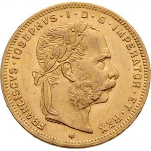 František Josef I., 1848 - 1916, 8 Zlatník 1887, 6.440g, nep.hr., nep.rysky, pěkná