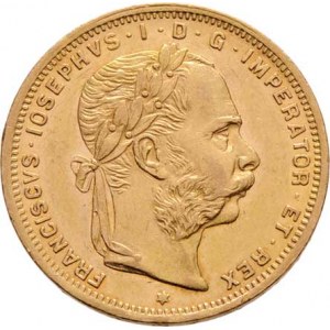 František Josef I., 1848 - 1916, 8 Zlatník 1891 (pouze 19.000 ks), 6.439g, nep.hr.,