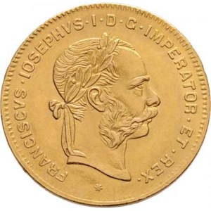 František Josef I., 1848 - 1916, 4 Zlatník 1885 (pouze 38.000 ks), 3.211g, nep.hr.,