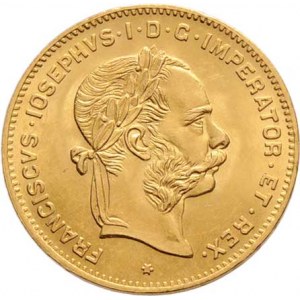 František Josef I., 1848 - 1916, 4 Zlatník 1892 - novoražba, 3.223g, nep.hr.,