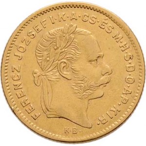 František Josef I., 1848 - 1916, 4 Zlatník 1874 KB (pouze 8.229 ks), 3.187g,