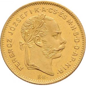 František Josef I., 1848 - 1916, 4 Zlatník 1877 KB (pouze 24.000 ks), 3.226g,