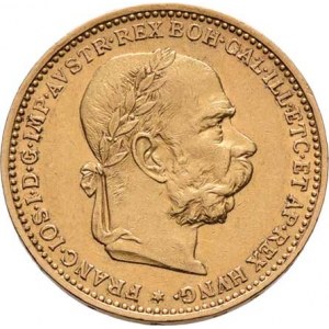 František Josef I., 1848 - 1916, 20 Koruna 1893, 6.764g, dr.hr., nep.rysky, pěkná