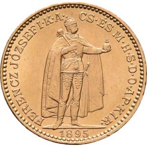 František Josef I., 1848 - 1916, 20 Koruna 1895 KB, 6.772g, nep.hr., nep.rysky, pěkná