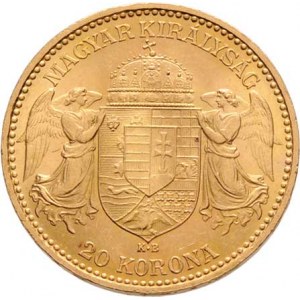 František Josef I., 1848 - 1916, 20 Koruna 1895 KB, 6.773g, nep.hr., nep.rysky, pěkná