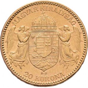 František Josef I., 1848 - 1916, 20 Koruna 1901 KB, 6.765g, nep.hr., nep.rysky, téměř