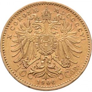 František Josef I., 1848 - 1916, 10 Koruna 1906, 3.377g, nep.hr., nep.rysky, pěkná