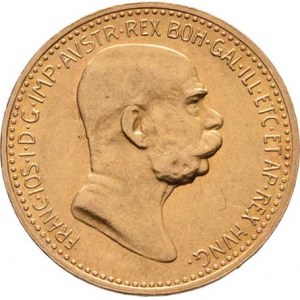František Josef I., 1848 - 1916, 10 Koruna 1909 - Marschall, 3.384g, nep.hr.,