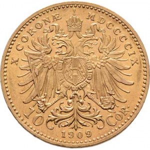 František Josef I., 1848 - 1916, 10 Koruna 1909 - Marschall, 3.384g, nep.hr.,