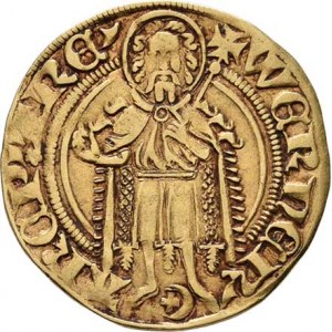 Trevír - arcibisk., Werner von Falkenstein, 1388-1418, Goldgulden b.l., mincovna Ofenbach, sv.Jan K