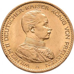 Německo - Prusko, Wilhelm II., 1888 - 1918, 20 Marka 1914 A - císař v uniformě, Berlín, KM.537