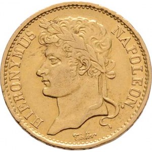 Německo - Westfálsko, Hieronymus Napoleon, 1807-1813, 20 Frank 1811 C, Cassel, Cr.33a (Au900, pouze