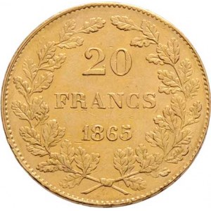 Belgie, Leopold I., 1831 - 1865, 20 Frank 1865, KM.23 (Au900), 6.444g, dr.hr.,