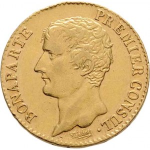 Francie, Napoleon I. jako první konsul, 1799 - 1804, 20 Frank, rok 12 = 1804 A, Paříž, KM.651 (Au90