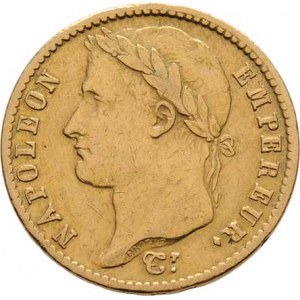 Francie, Napoleon I. jako císař, 1804 - 1814, 1815, 20 Frank 1813 A, Paříž, KM.695.1 (Au900), 6.383
