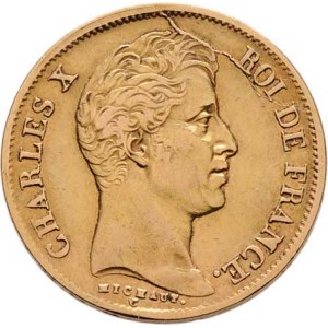 Francie, Karel X., 1824 - 1830, 40 Frank 1830 A, Paříž, KM.721.1 (Au900), 12.741g,