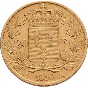 Francie, Karel X., 1824 - 1830, 20 Frank 1830 A, Paříž, KM.726.1 (Au900), 6.367g,