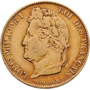Francie, Ludvík Filip, 1830 - 1848, 20 Frank 1834 L, Bayonne, KM.750.3 (Au900, pouze